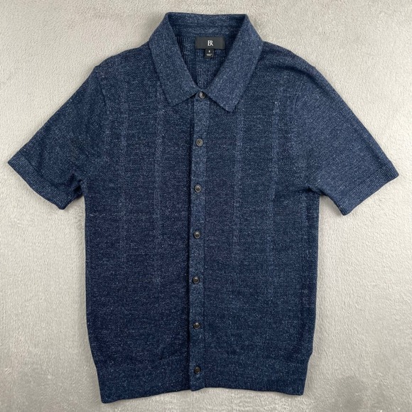 Banana Republic Other - Banana Republic Resort Shirt Mens Small Blue Cotton Linen Blend Button Up